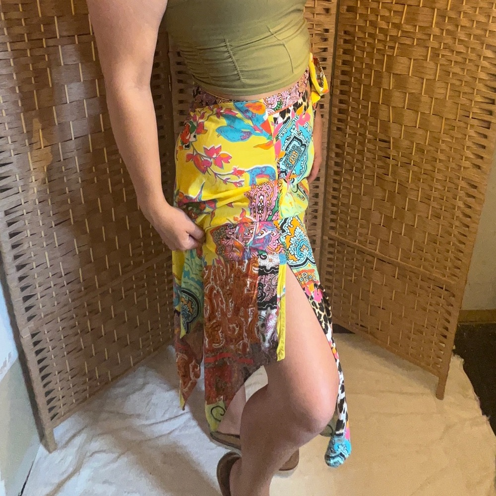 Melissa Paige Patchwork Midi Skirt - Picture 6 of 15